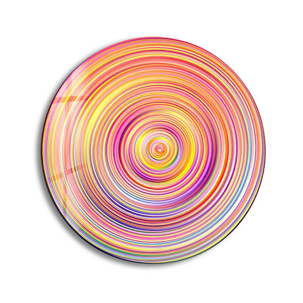 Pink Circles Abstract Round Glass Wall Art  glass photo prints, glass picture prints