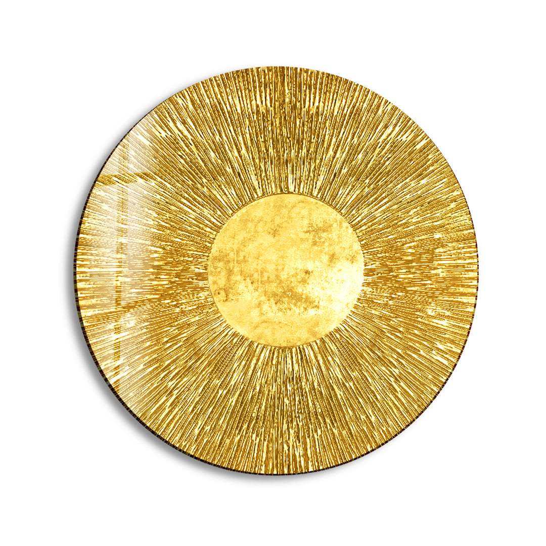 Glowing Golden Round Glass Wall Art Decorate your living room with stunning Glass Wall Art. Our collection includes tempered glass wall art, large glass artwork, and modern designs. Perfect for adding color and style to any space. Enjoy secure packaging, free shipping, and vibrant prints that last.