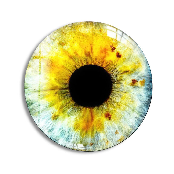 Colored Eye Round Glass Wall Art print picture on glass, Tempered Glass Wall Art
