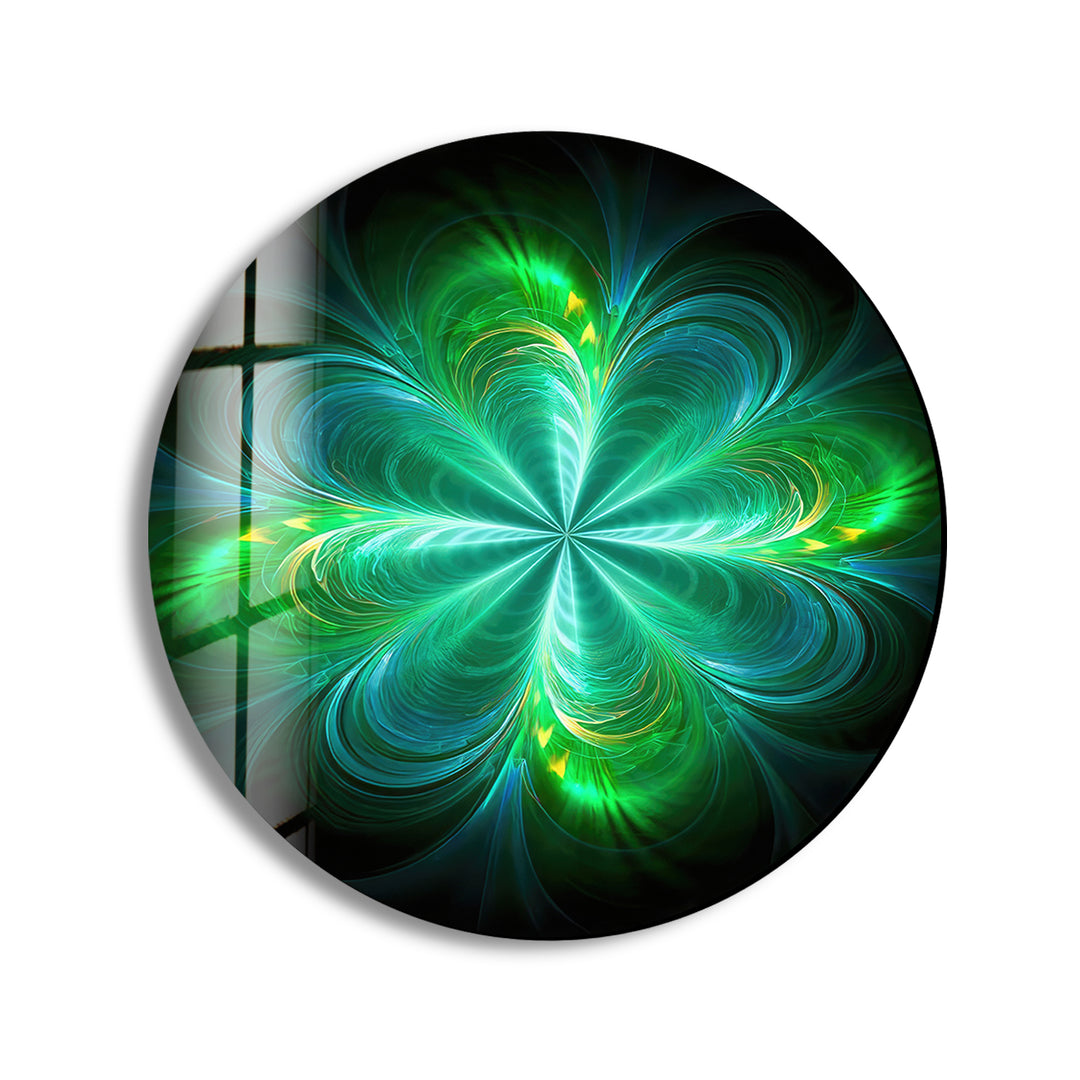 Green Abstract Round Glass Wall Art art glass wall art, glass wall art pictures
