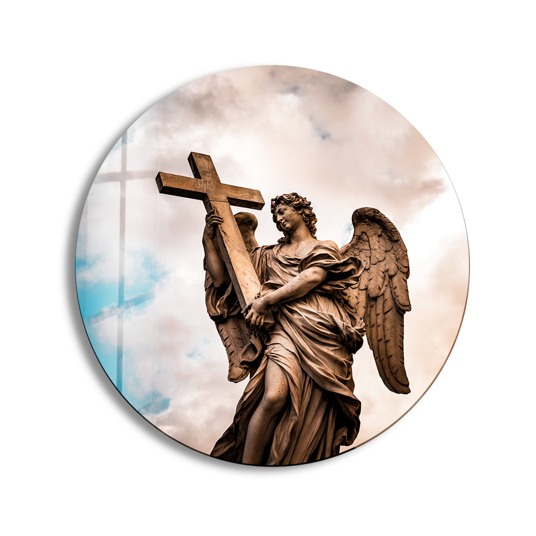 Christian Round Glass Wall Art custom glass pictures, glass art prints
