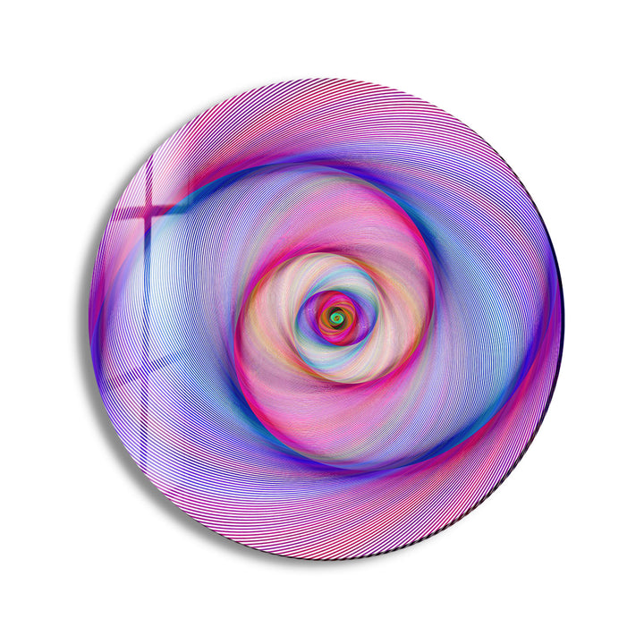 Purple Swirl Abstract Round Glass Wall Art print picture on glass, Tempered Glass Wall Art
