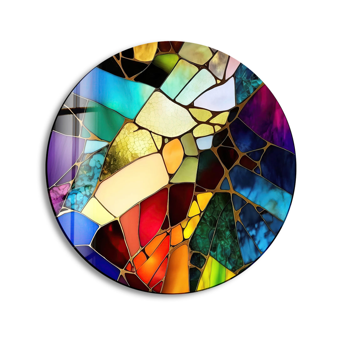 Vivid Stained Round Glass Wall Art art glass wall art, glass wall art pictures