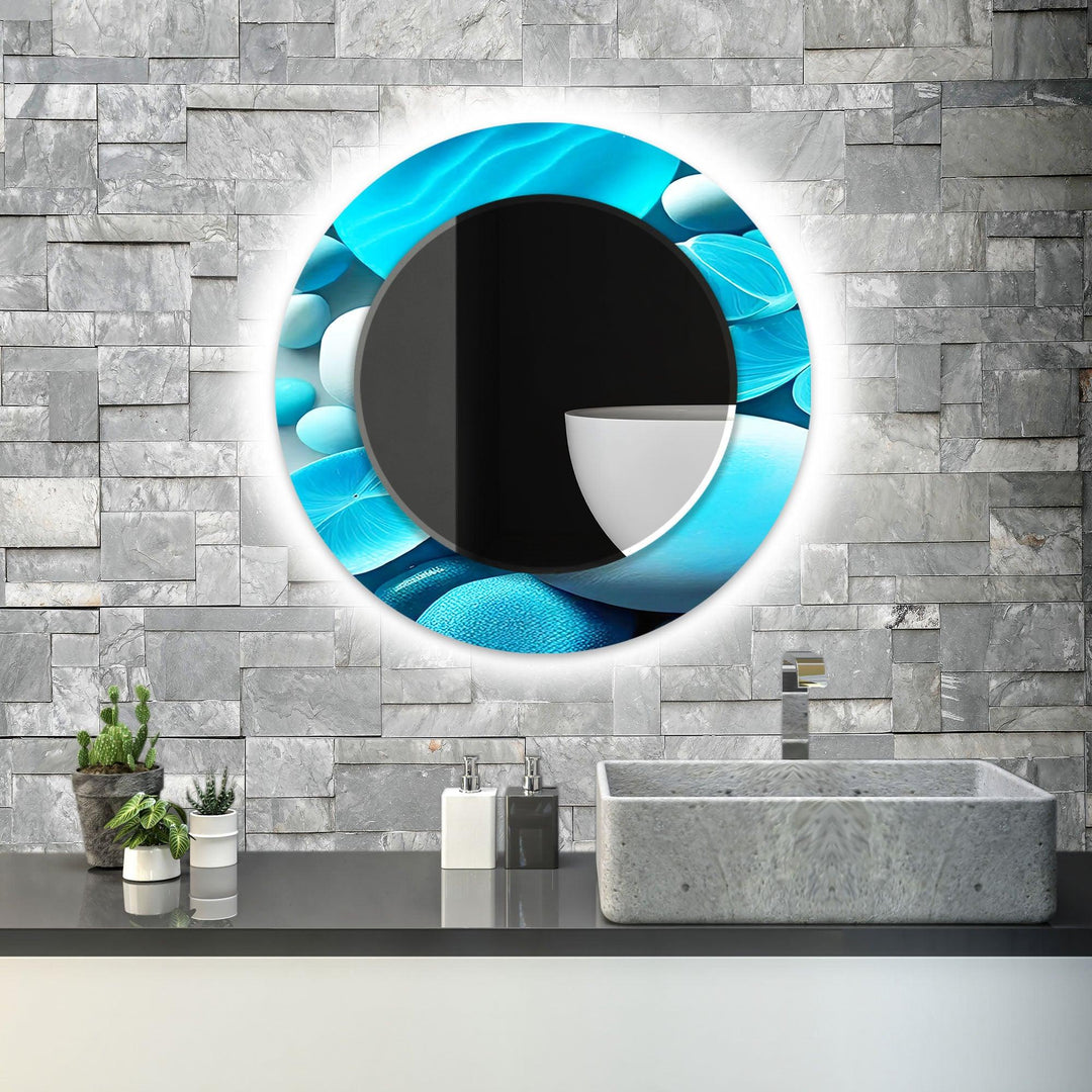 Blue Stones Wall Mirror Decorative Wall Mirror
