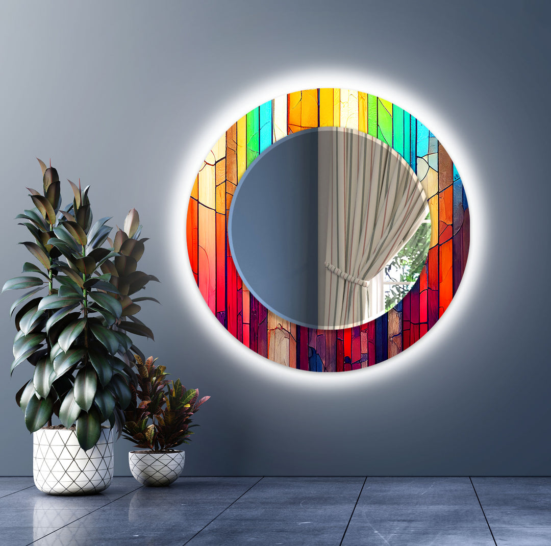 Colored Woods Wall Mirrors Living Room Mirror
