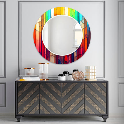 Stained Tempered Glass Wall Mirror