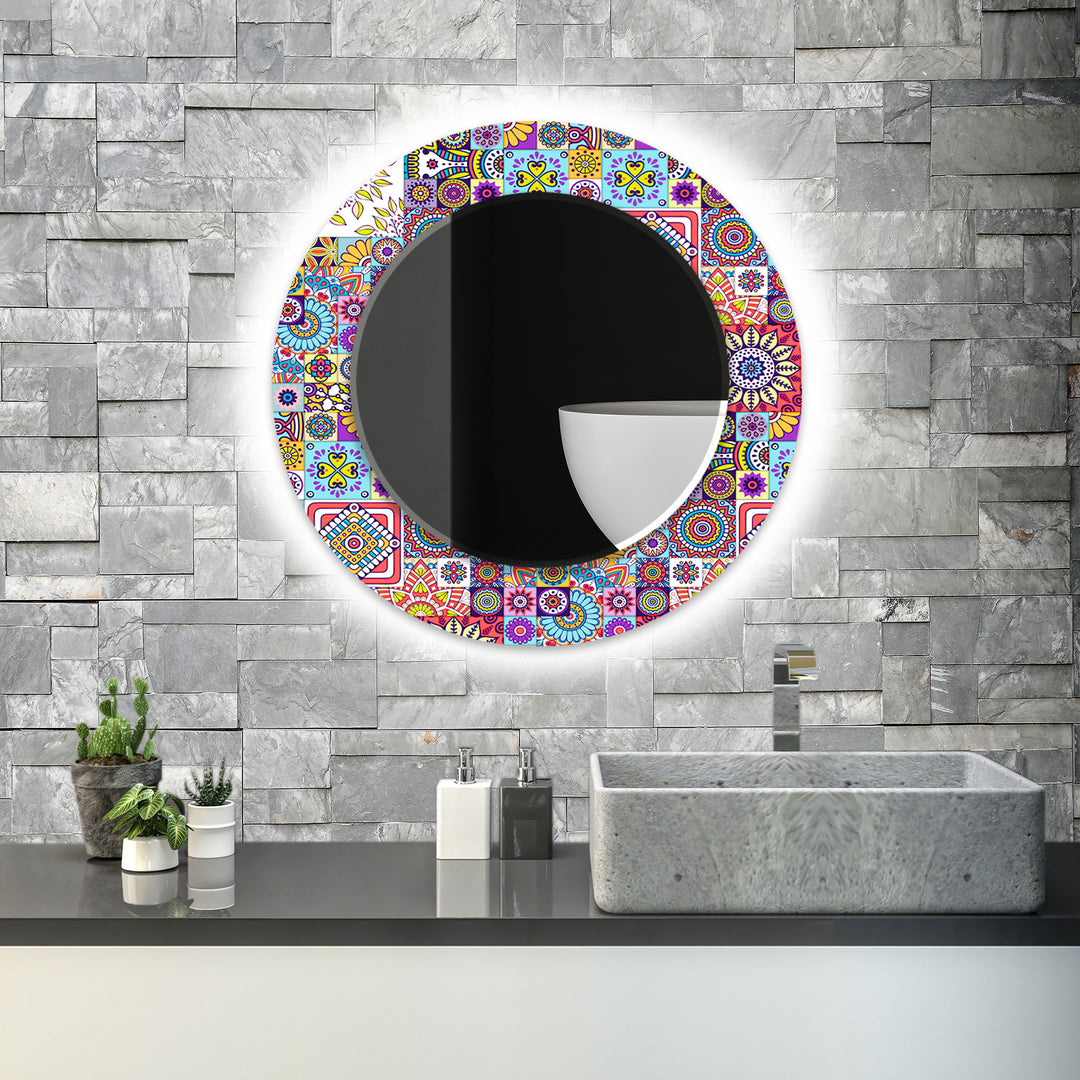 Colored Mosaic Wall Mirrors Long Wall Mirror
