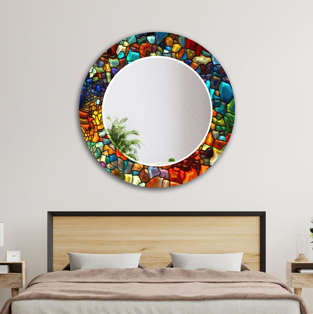 Stained Colorful Wall Mirrors Bathroom Wall Mirror
