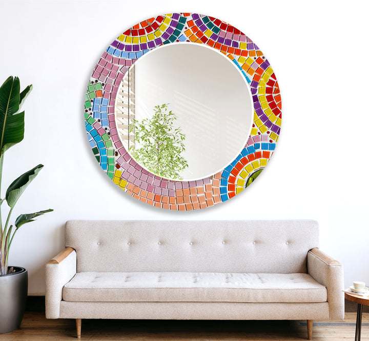 Colorful Mosaic Stones Wall Mirror long mirror
