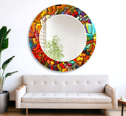 Stained Tempered Glass Wall Mirror