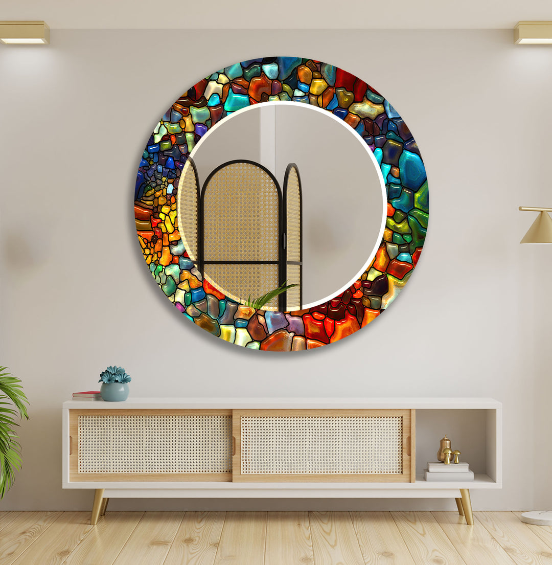 Stained Colorful Wall Mirrors Huge Mirror
