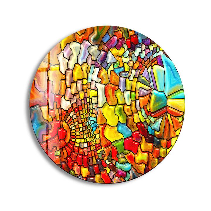 Stained Round Colored Stones Glass Wall Art glass image printing, glass prints from photos
