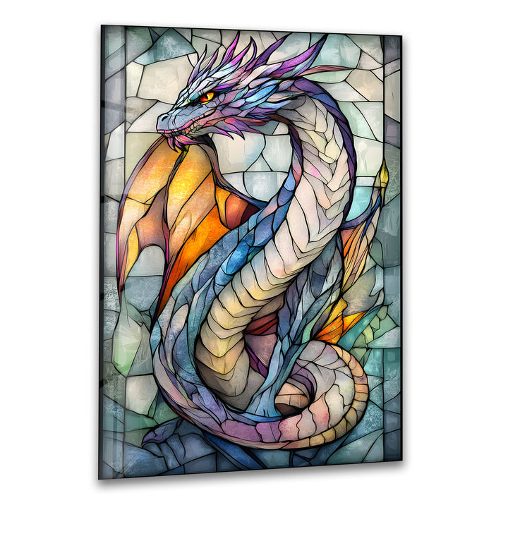 Stained Glass Dragon Glass Wall Art – A Stunning Fantasy Masterpiece
