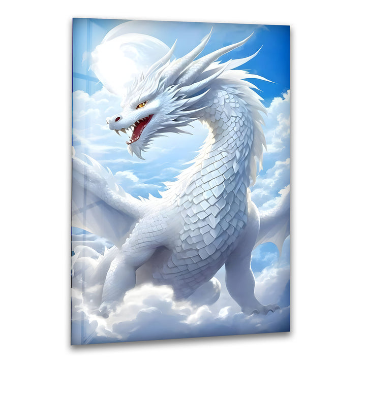 White Dragon: A majestic dragon soaring through the clouds.
