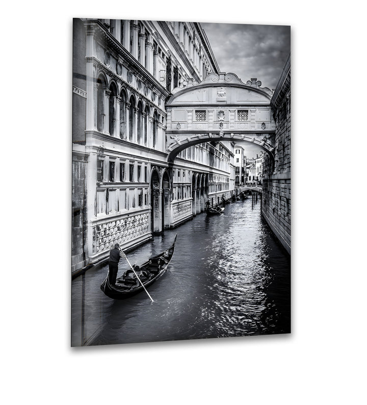 Venice Gondola Ride – Black & White Bridge of Sighs Wall Art