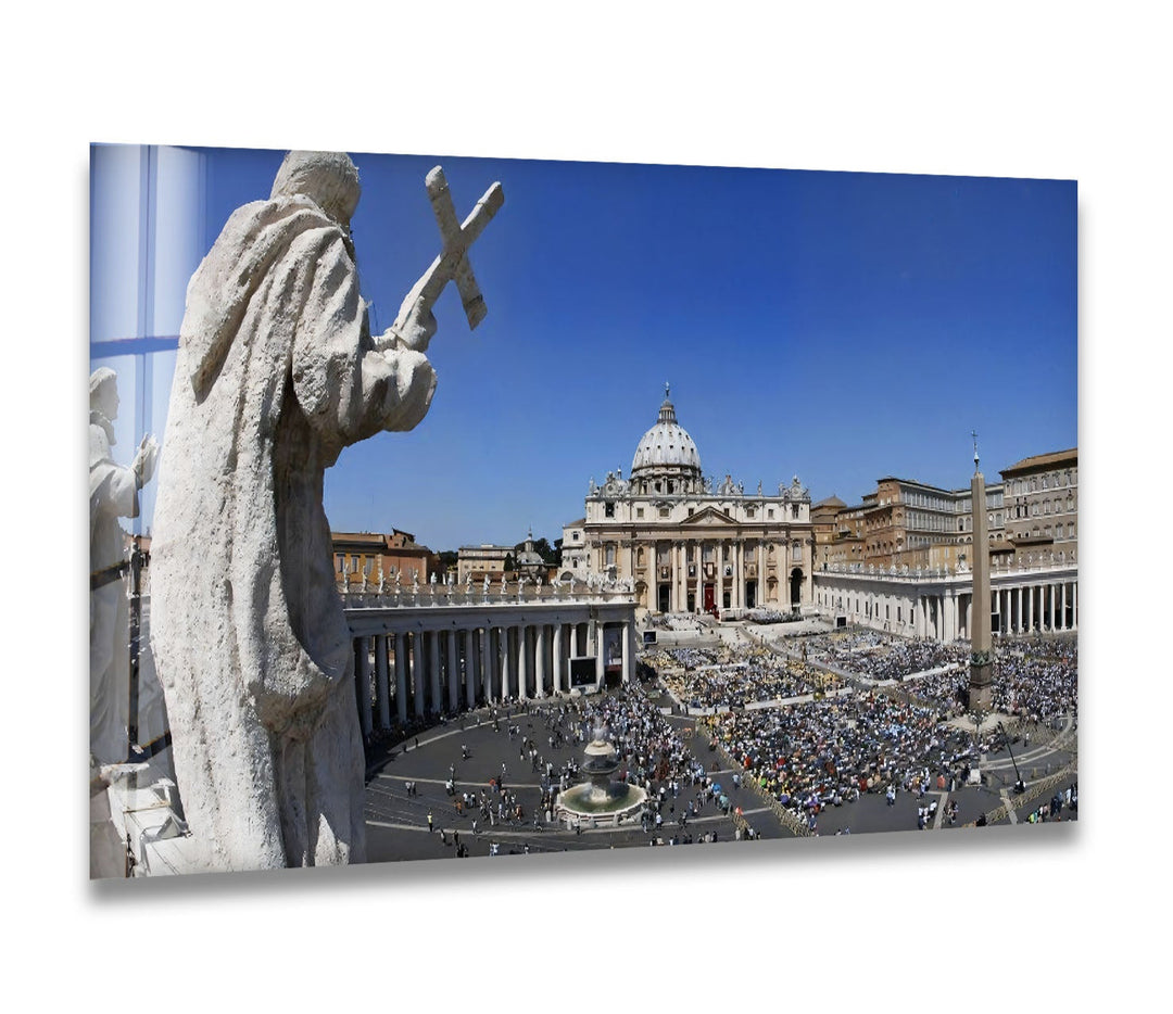 Vatican City Glass Wall Art – St. Peter’s Basilica & Square