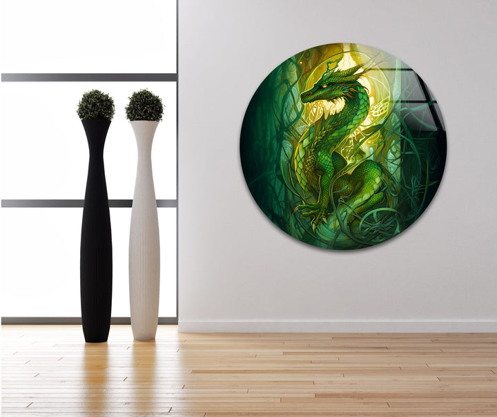 Green Dragon: A powerful dragon surrounded by mystical vines, bringing energy and nature to your walls.
