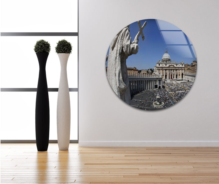 Vatican City Glass Wall Art – St. Peter’s Basilica & Square