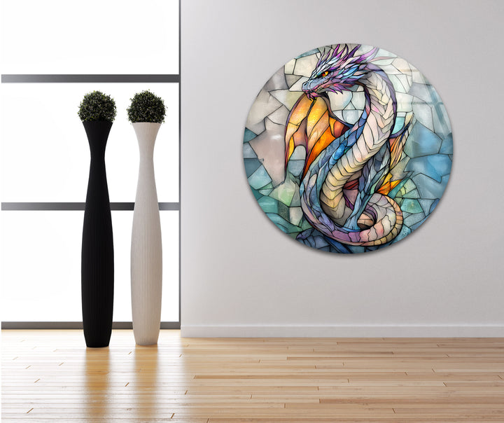 Dragon Stained Glass Effect – A Mesmerizing Glass Artwork for Your Home
