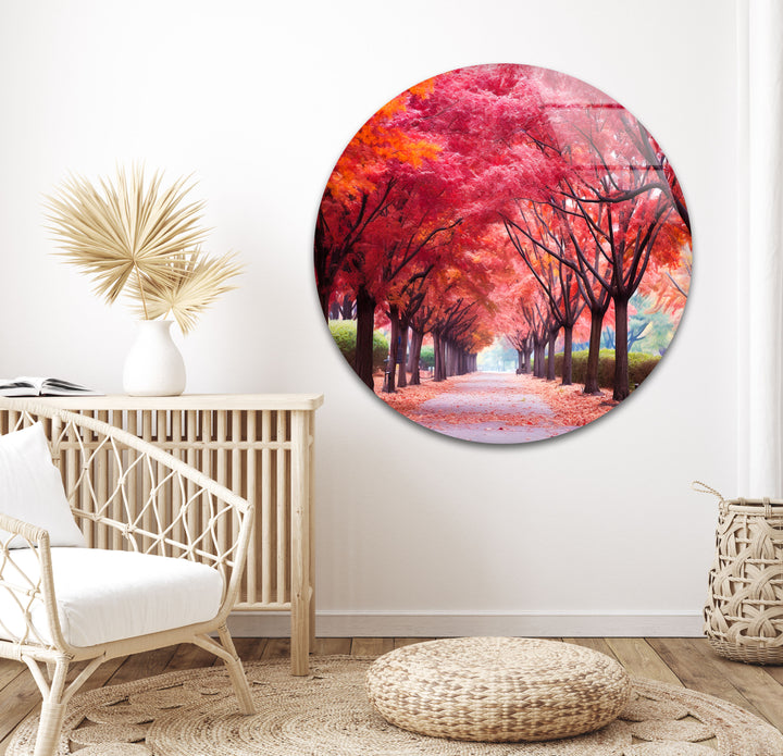 Spring Pink Trees Glass Wall Art glass photo prints, glass picture prints