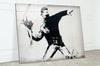 Flower Thrower Banksy Glass Wall Art - Discover unique Banksy prints and elevate your home decor with the artist's iconic designs. Our collection of Banksy wall art and paintings for sale offers something for every taste. Purchase Banksy art today and bring contemporary flair to your walls.