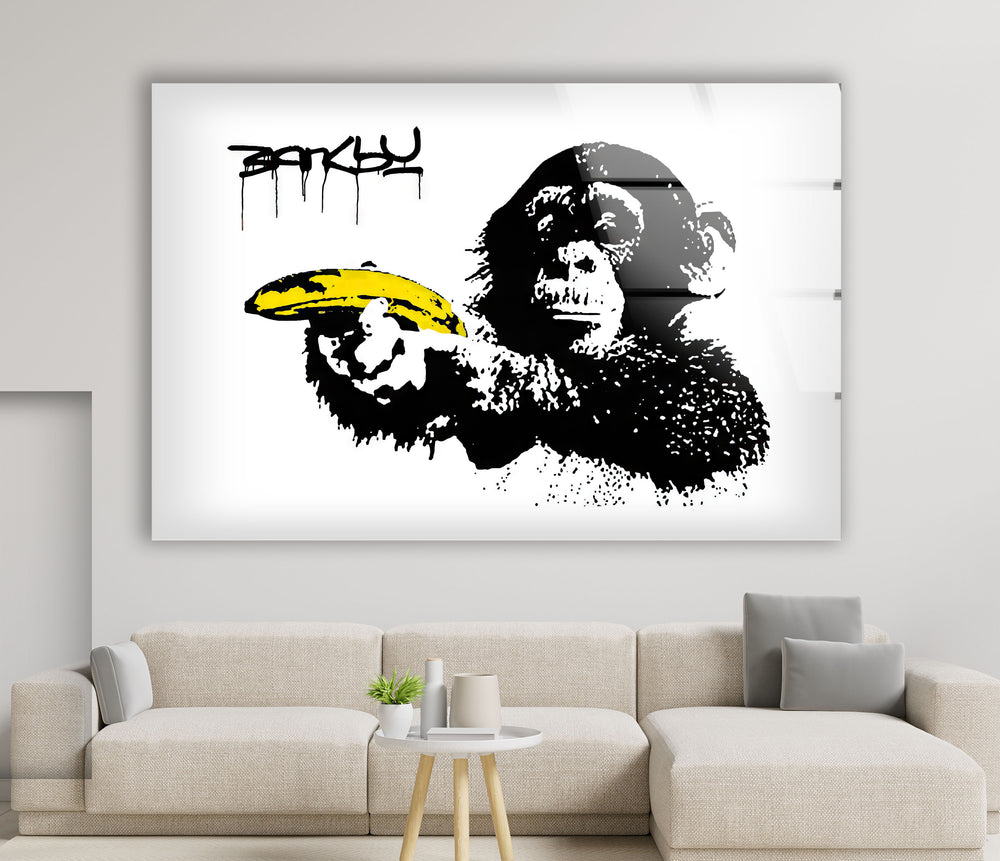 Banksy Pulp Fiction Bananas - Artdesigna Glass Printing Wall Arts - Banksy Art Prints