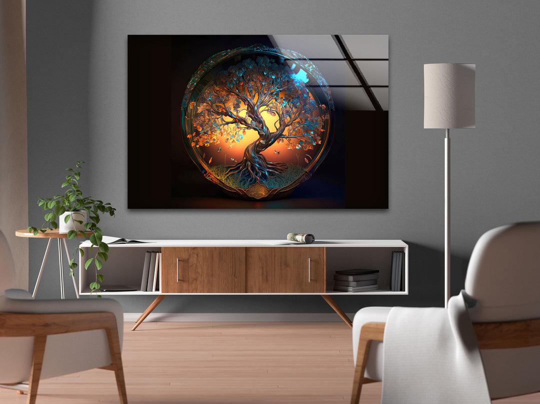 Tree Of Life Round Glass Wall Art, glass photo prints, glass picture prints