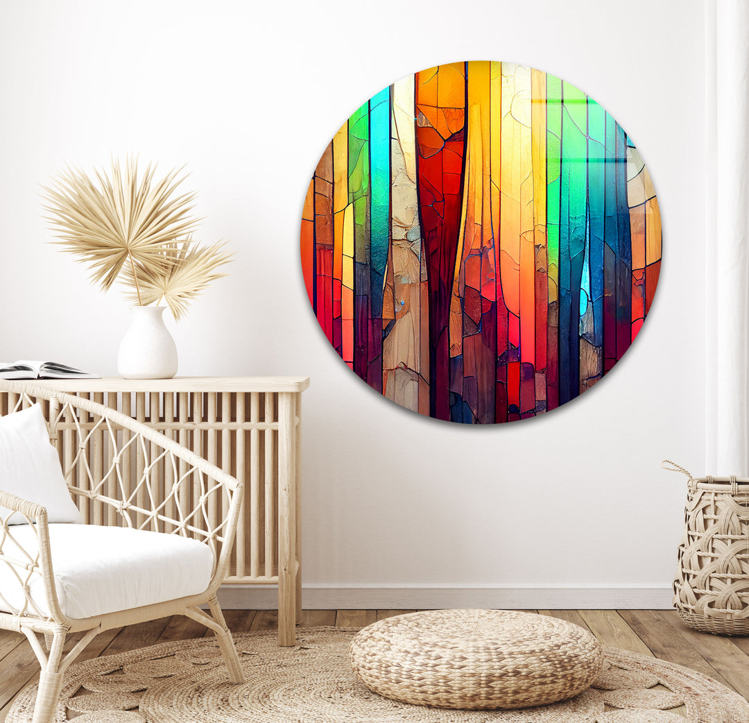 Stained Rainbow Glass Wall Art photo print on glass, prints on glass wall art