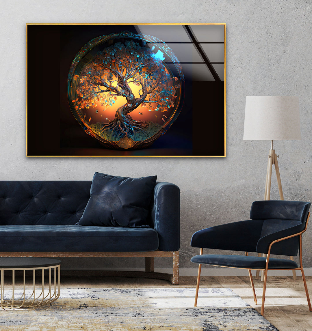 Tree Of Life Round Glass Wall Art, custom glass photo prints, large glass prints