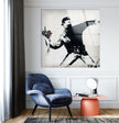 Flower Thrower Banksy Glass Wall Art - Purchase Banksy art to transform your home decor with vibrant, iconic pieces. Explore our collection of Banksy wall art, paintings, and prints for sale. Add a contemporary touch with Banksy artwork for sale and find the perfect piece to elevate any space.