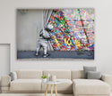 Banksy Street Art Graffiti Glass Wall Art .Banksy paintings for sale . 