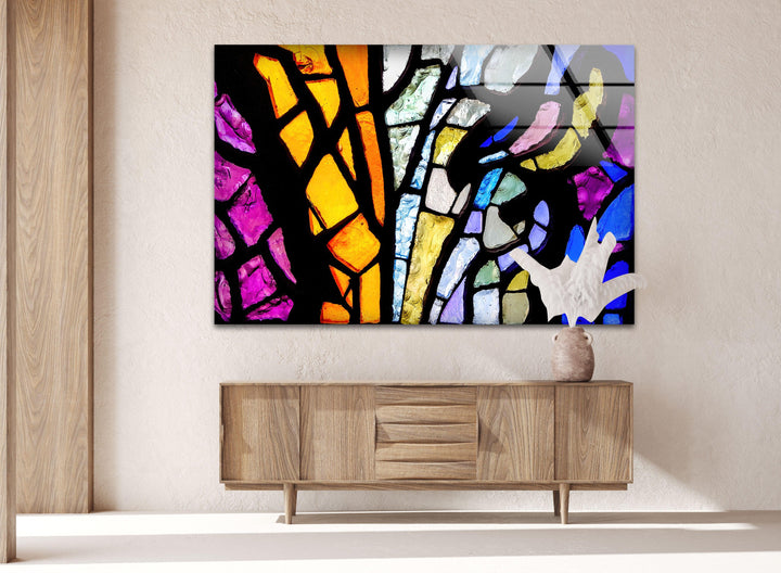 Bright Colorful Stained Glass Wall Art picture on glass wall art, photos printed on glass