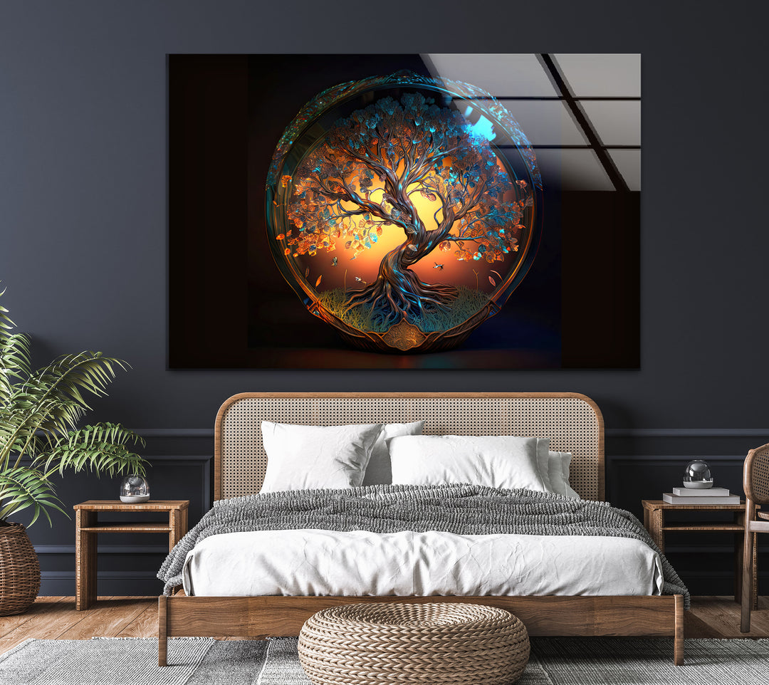 Tree Of Life Round Glass Wall Art, glass image printing, glass prints from photos