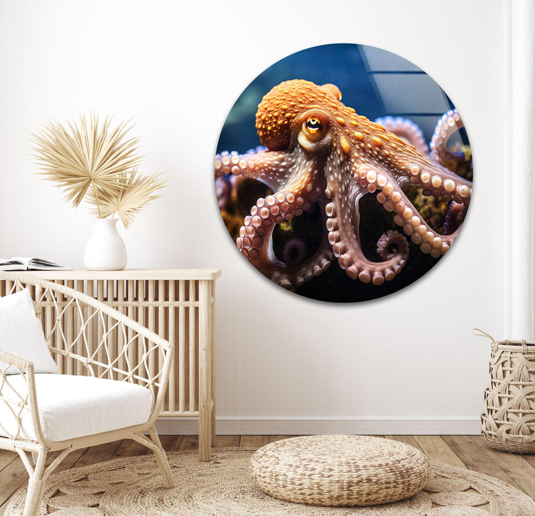 Octopus in Nature Glass Wall Art glass photo prints, glass picture prints