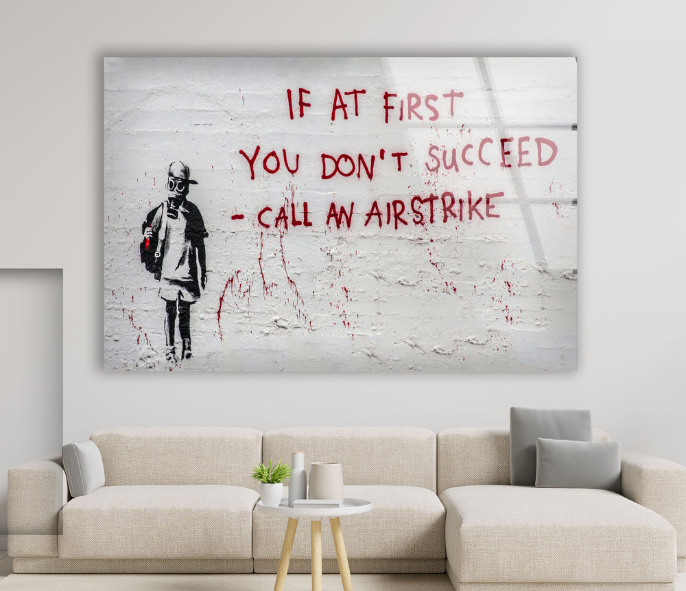 Banksy Tempered Glass Wall Art - Shop Banksy artwork for sale and bring the famous street artist's work into your home. From Banksy wall art to original paintings, our collection has something for every art lover. Purchase Banksy art and transform your decor with bold, contemporary pieces. - Artdesigna Glass Printing Wall Arts - Large Banksy Wall Art