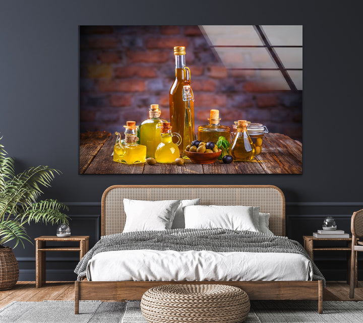 Oil Skewers Glass Wall Art, photo print on glass, prints on glass wall art