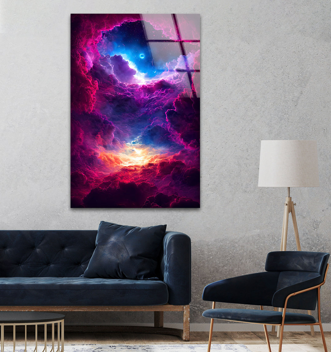 Surreal And Colorful Nebula Glass Wall Art glass pictures for Wall, glass prints wall art