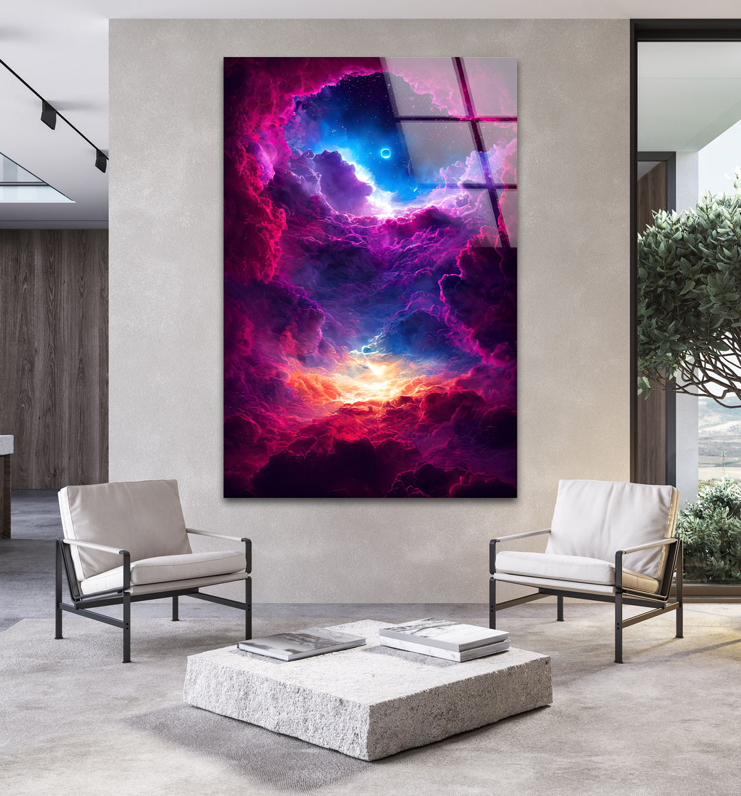 Surreal And Colorful Nebula Glass Wall Art art glass wall art, glass wall art pictures