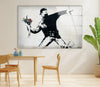 Flower Thrower Banksy Glass Wall Art - Artdesigna Glass Printing Wall Arts - Buy Banksy Art