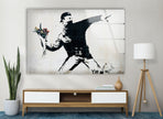 Flower Thrower Banksy Glass Wall Art - Artdesigna Glass Printing Wall Arts - Purchase Banksy art