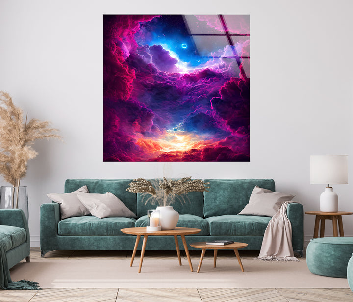 Surreal And Colorful Nebula Glass Wall Art glass image printing, glass prints from photos