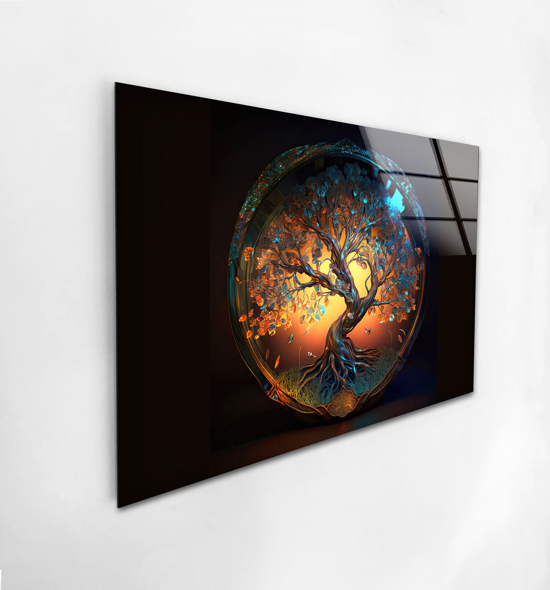 Tree Of Life Round Glass Wall Art, large glass photo prints, glass wall photos