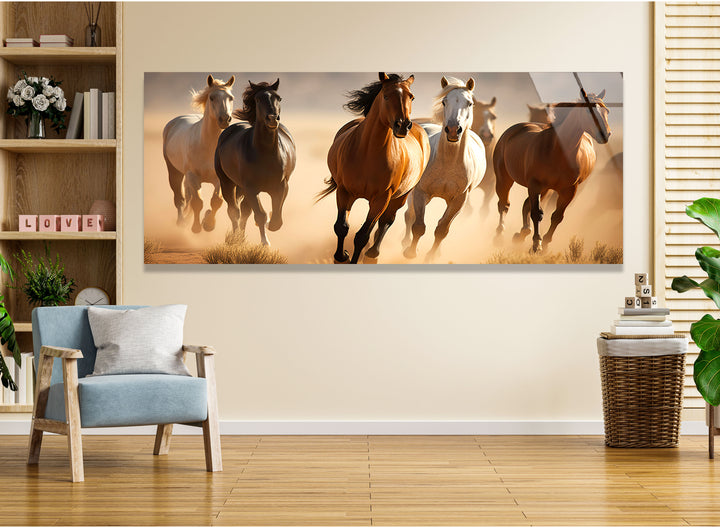 Wild Horses Galloping Glass Wall Art, custom glass photo prints, large glass prints