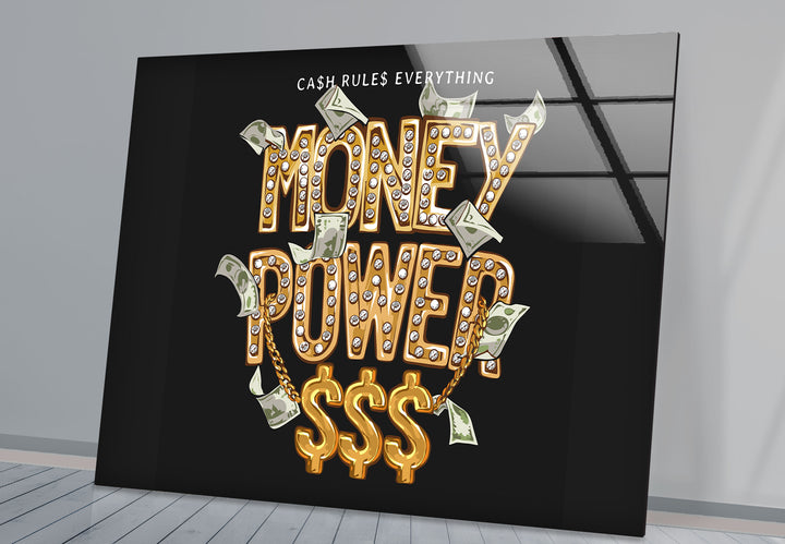 Money Power Cool Glass Art & Wall Art Home Decor