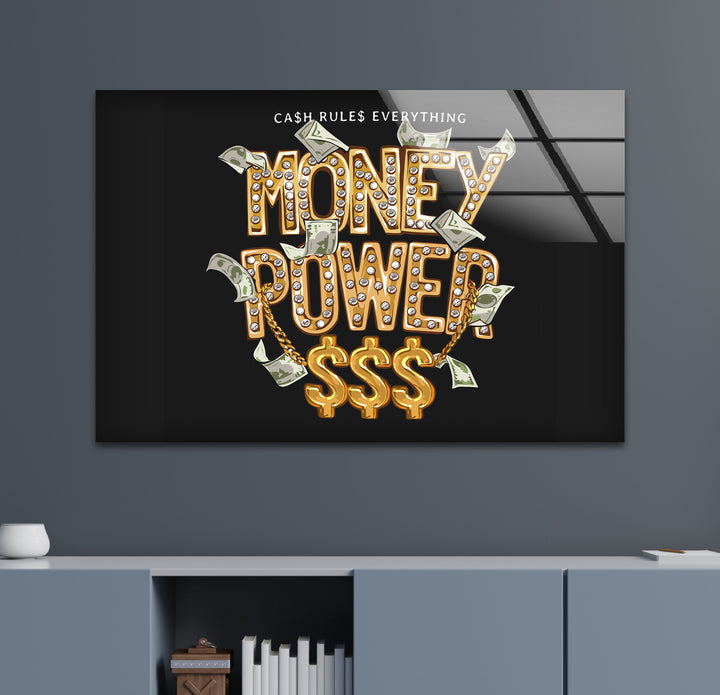 Money Power Cool Glass Photos & Wall Art Decor