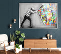 Banksy Glass Wall Art Banksy Behind the Curtain Graffiti Glass Wall Art