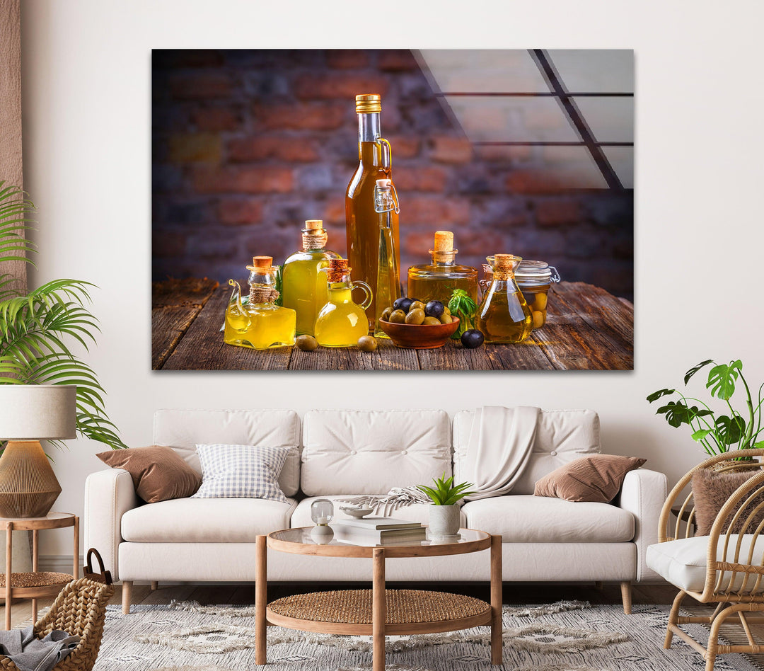 Oil Skewers Glass Wall Art, picture on glass wall art, photos printed on glass