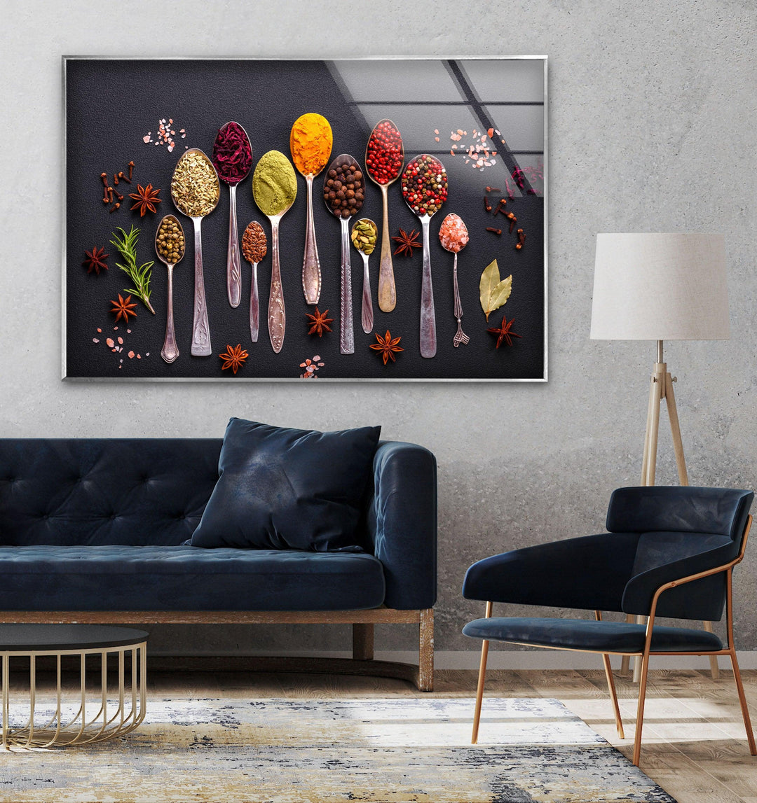 Tasty Spices Glass Wall Art, glass photo prints, glass picture prints