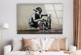 Banksy Uk Flag Glass Wall Art - Our Banksy Glass Wall Arts provide a perfect solution by combining high-quality UV printing with durable, reinforced tempered glass, resulting in stunning, vivid artwork that enlivens any room. Whether you're looking to decorate your kitchen, living room, bathroom, or any other area, our wall arts offer an array of designs to match your style and home decor, making your house feel more like a home. Artdesigna Glass Printing Wall Arts - Banksy prints for sale