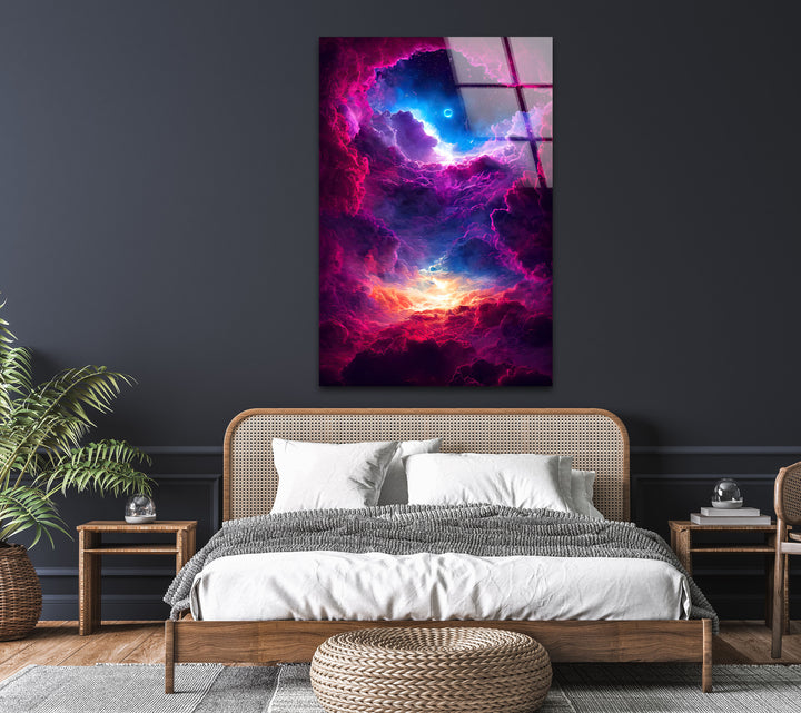 Surreal And Colorful Nebula Glass Wall Art Surreal And Colorful Nebula Glass Wall Art